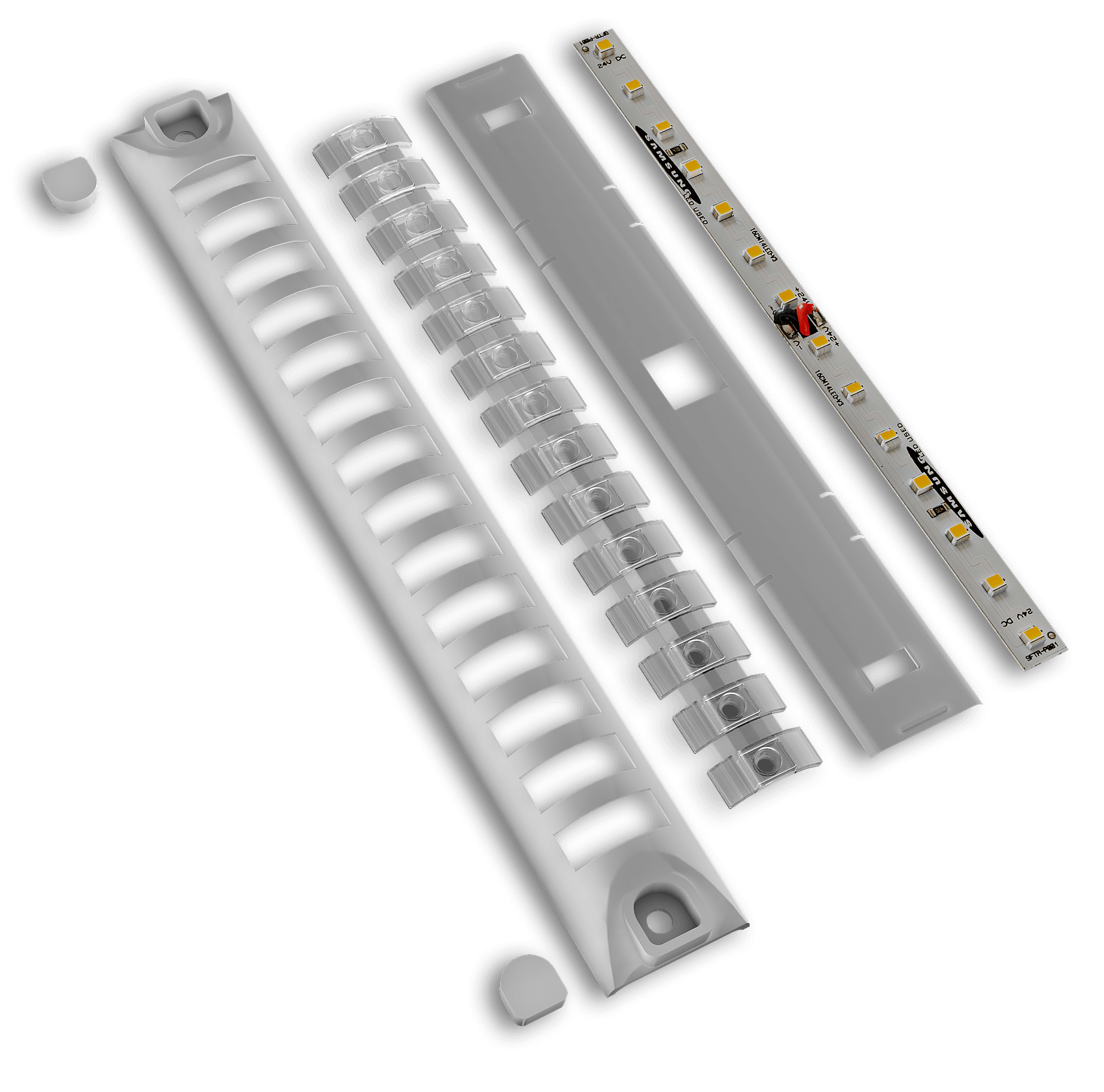 24V Samsung LED Mercekli Pergola Aydınlatması 3000K - Füme - 24 VOLT