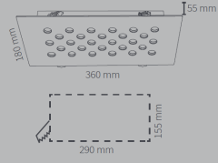 Kuyumcu LED Armatür Diktörtgen 28 LED li 50W