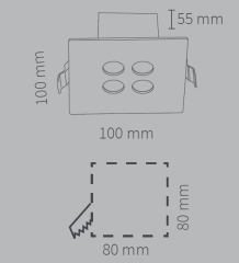 Kuyumcu LED Armatür Kare 7 WATT 4 LED li
