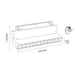 Dim Edilebilir Magnet Armatür Kompakt Lens 12W