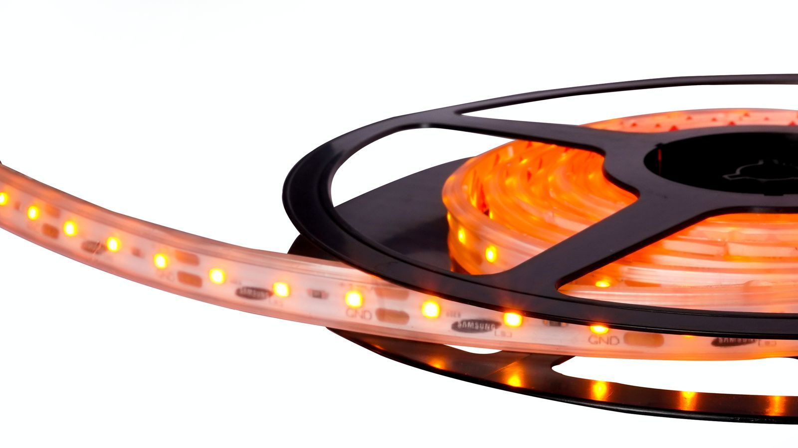 Silikonlu - 112 LED/MT. Şerit LED Amber 100 Mt Tek parça Rulo